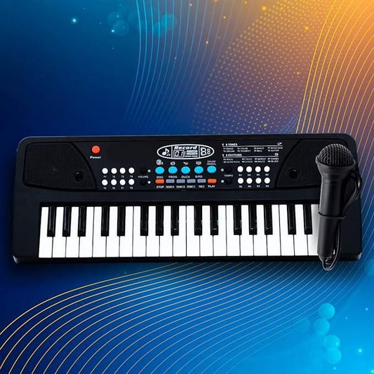 37 Keys Piano Keyboard Toy with Microphone, USB Power, & Sound